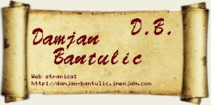 Damjan Bantulić vizit kartica